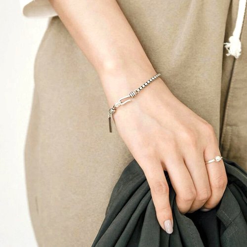 人気♪ Silver925 簡単着脱 フック式 ボックスチェーン ブレスレット