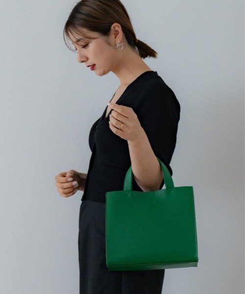 Rename カウレザー 本革 スクエア ミニ トートバッグ A4収納可能