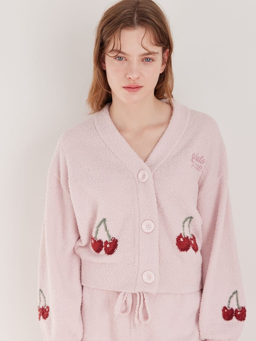 ONLINE限定カラーあり】ベビモコチェリージャガードカーディガン