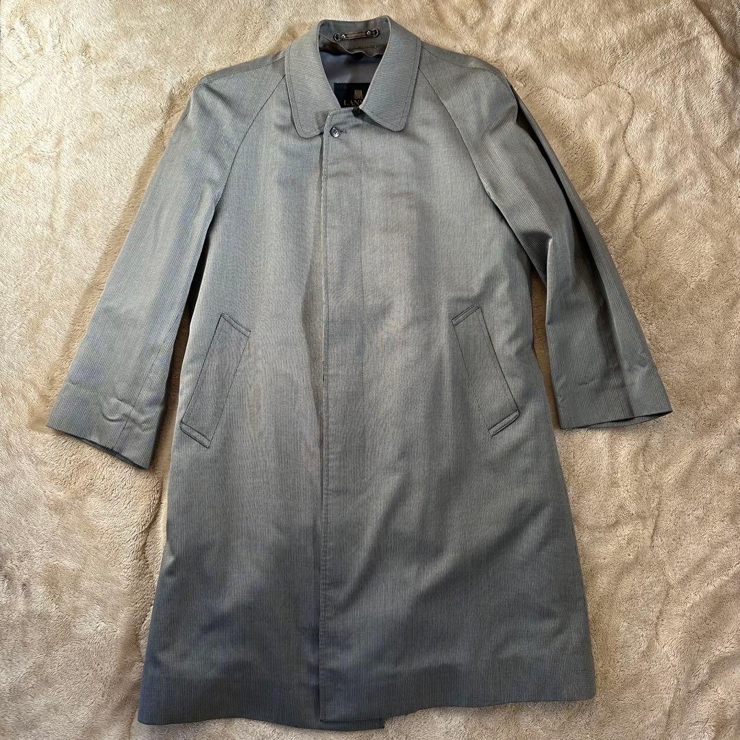 美品】ライナー付き LANVIN ステンカラーコート グレー L カシミヤ混