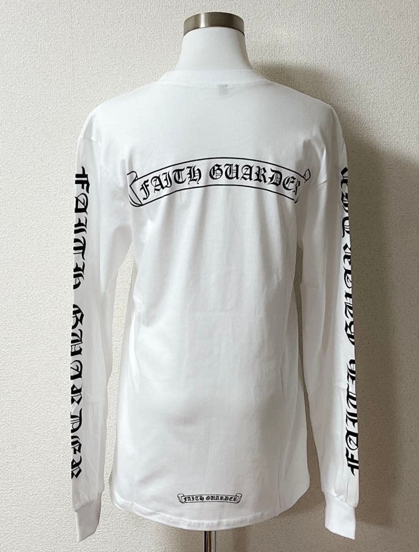 CHROME HEARTS クロムハーツ 長袖Tシャツ ロンT ホワイト クロムハーツロングTシャツ（ロンT）ヘアリークロス＆ホースシュー