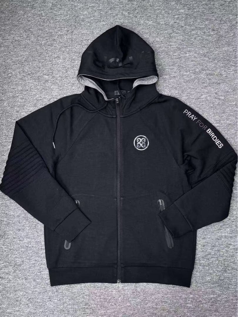 1点のみジーフォアゴルフ パーカー トレーナーメンズXLサイズ 総柄 ハーフZIPパーカー セットアップ 24250010