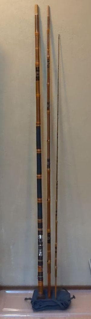 d421019石鯛竿5.2二本仕舞2.0ｍ 総巻き総塗三本継 d421019石鯛竿5.2二本仕舞2.0m 総巻き総塗三本継